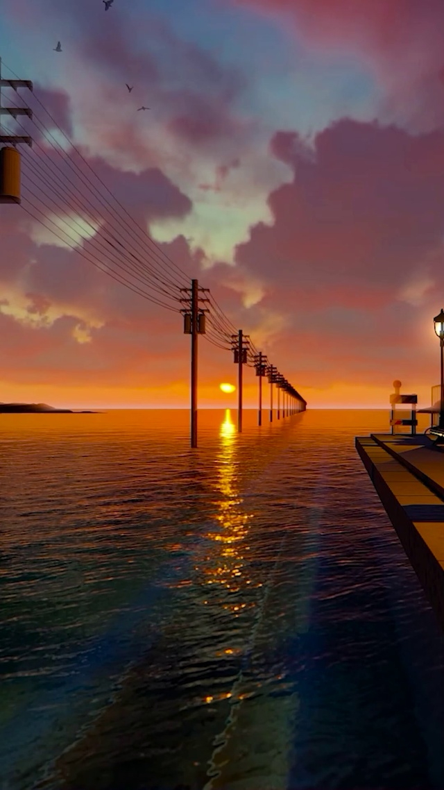 唯美夕阳晚霞海岸