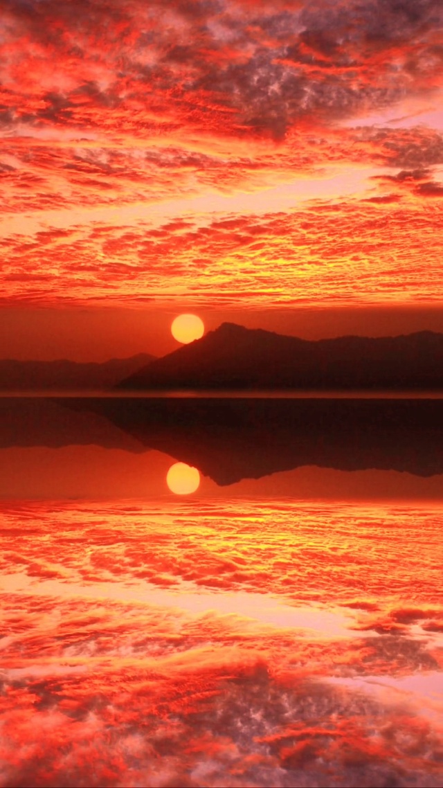 火红的天空之镜