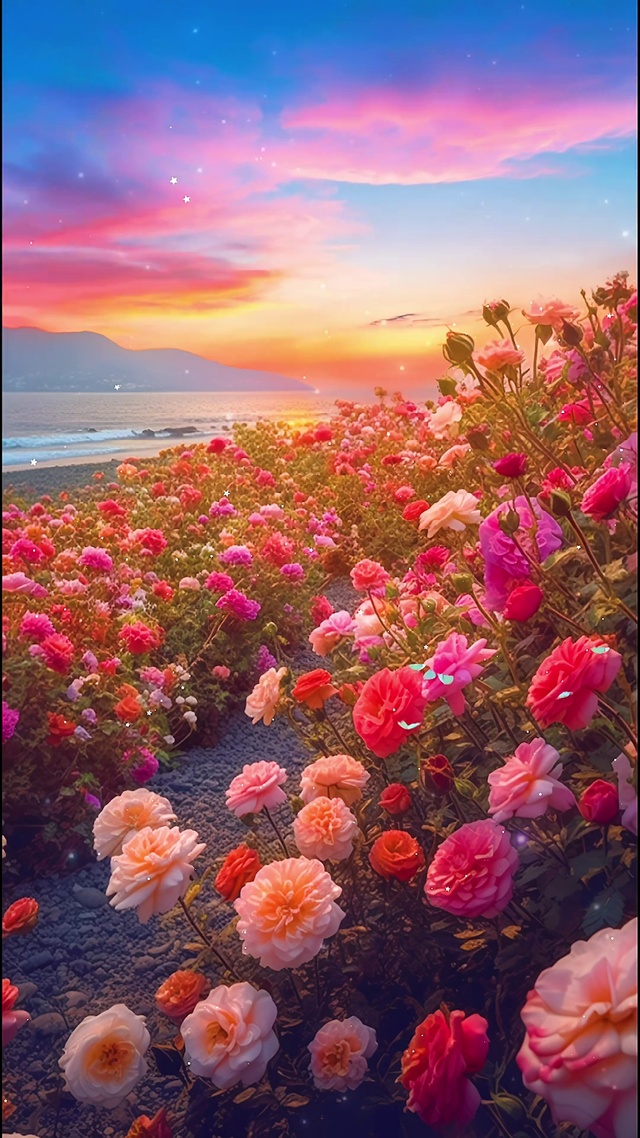 夕阳花海