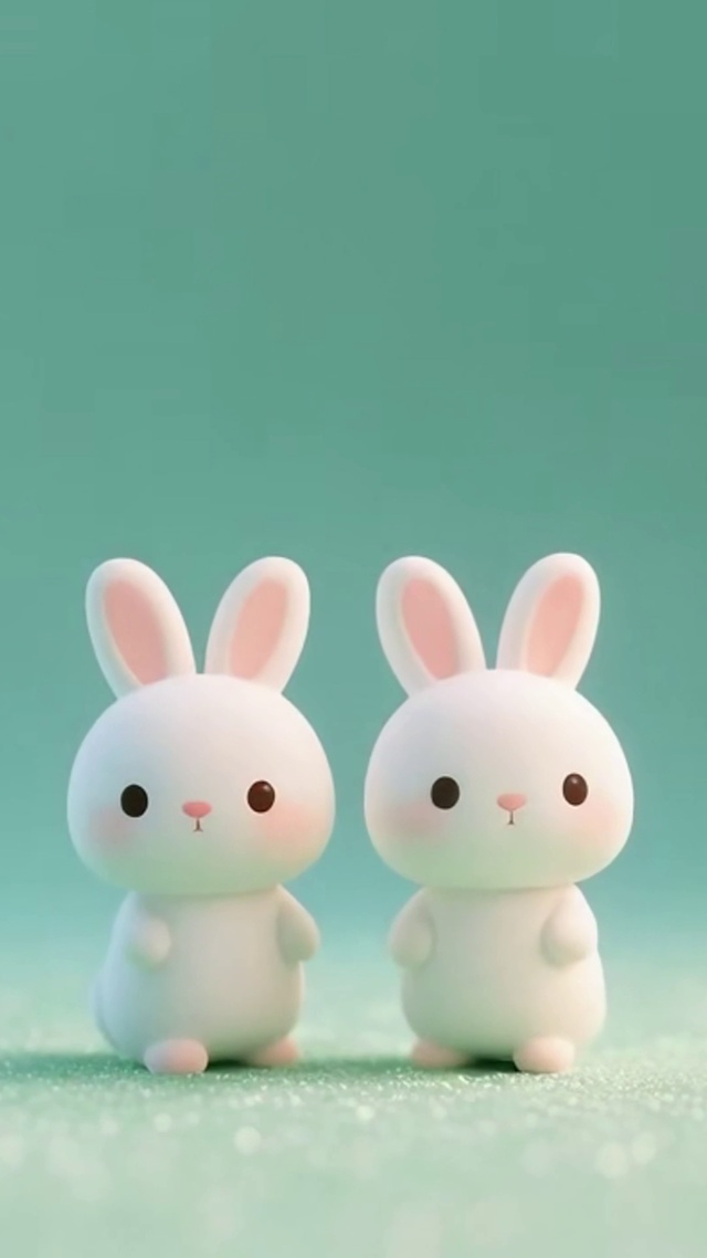 可爱小萌兔护眼简约壁纸