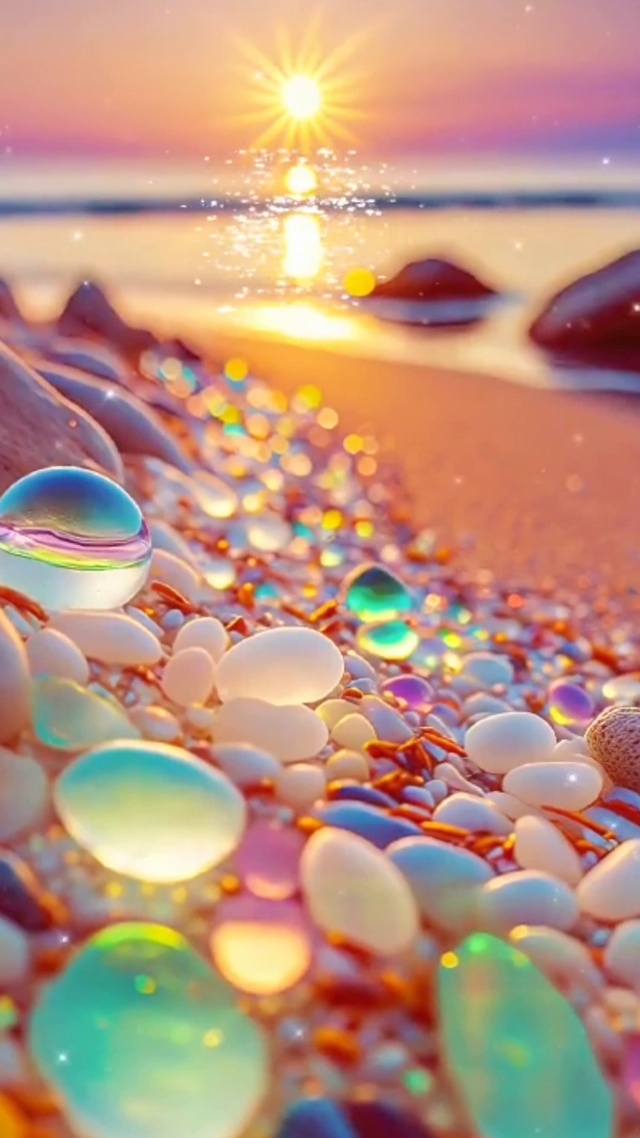 美丽的夕阳海滩