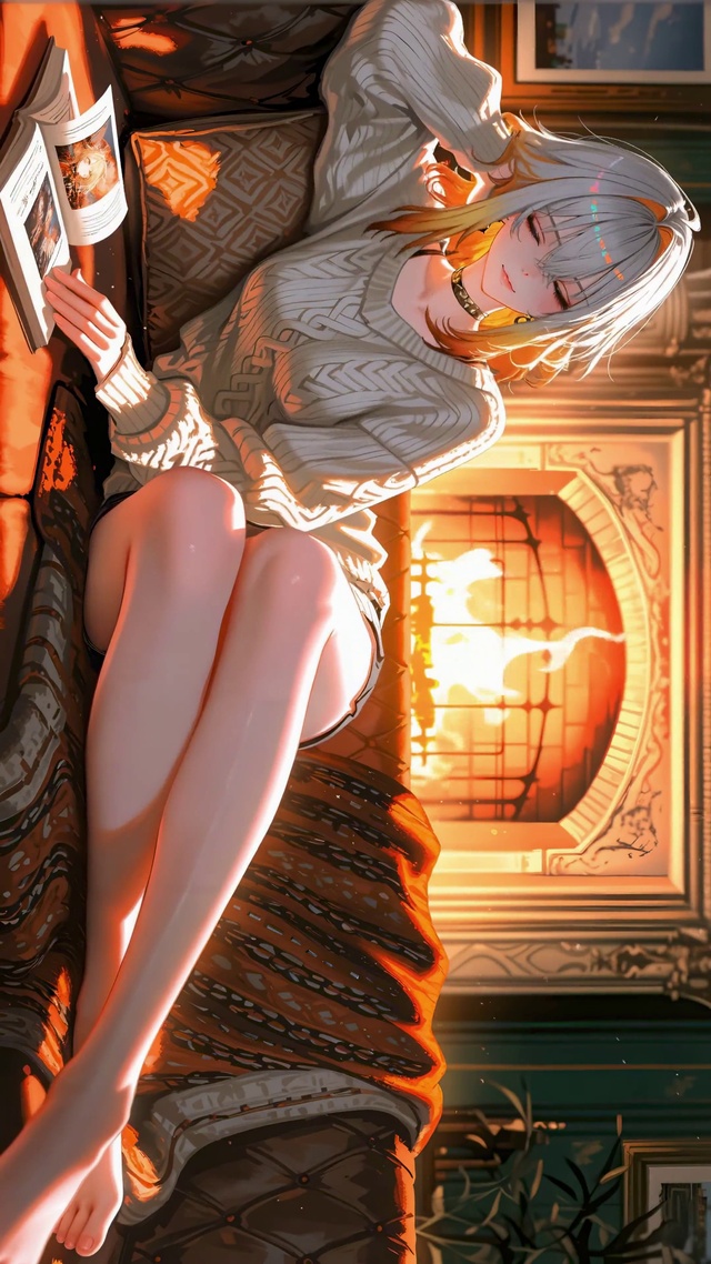 冬炉少女书香暖
