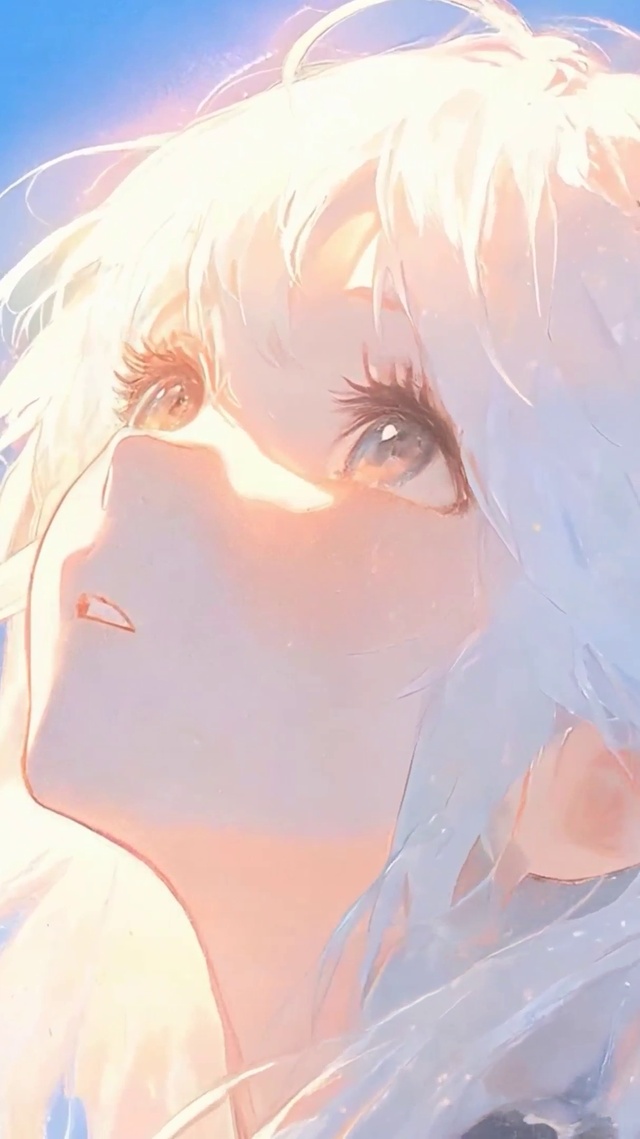 望着天空女孩