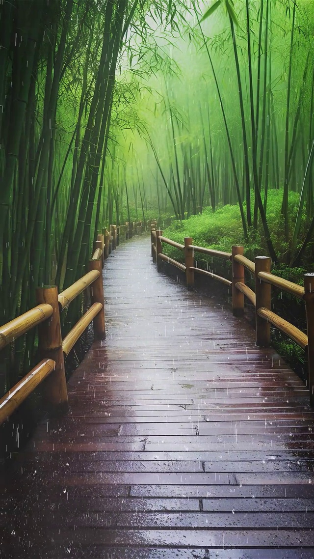 竹林听雨(风景手机动态壁纸) - 风景手机壁纸下载 - 元气壁纸