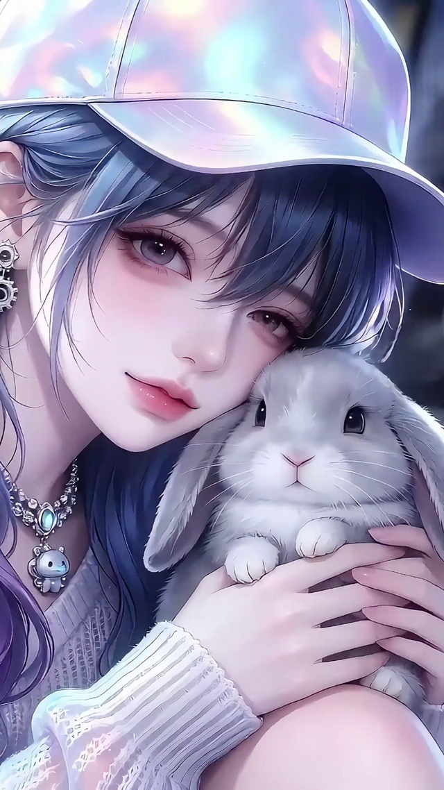 黑胶房抱兔少女