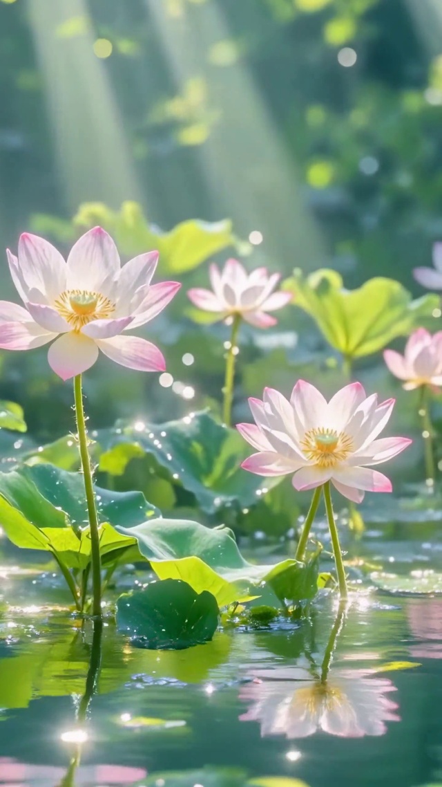 一池清荷，半池晨光