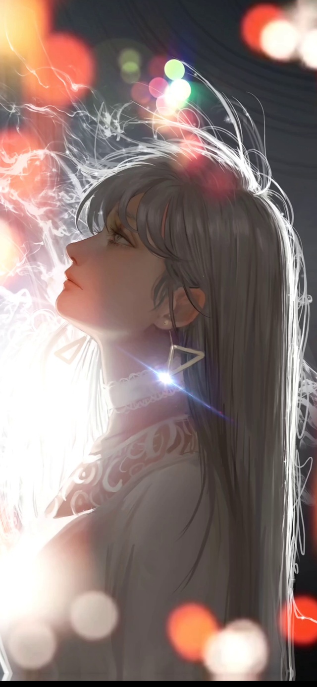 白色蕾丝裙白发女生