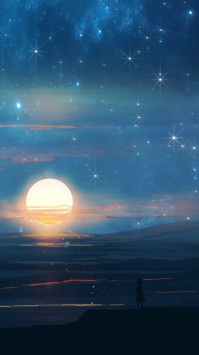 暗夜星空带鱼屏