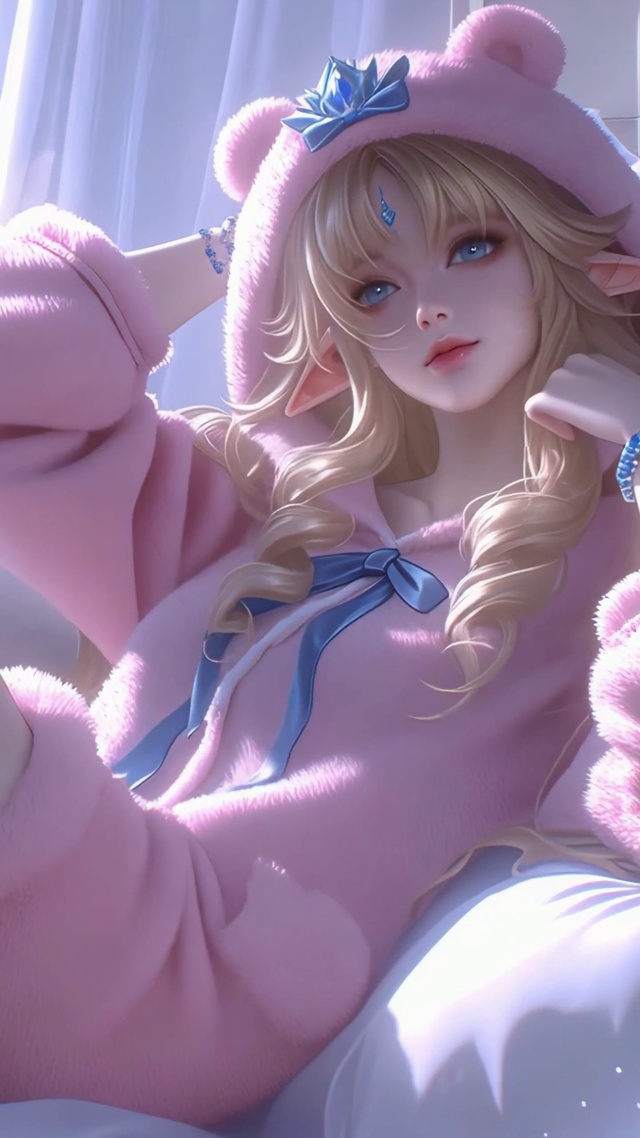 粉色幻想睡衣精灵女孩