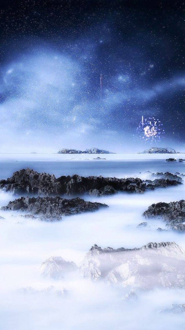 云海仙境看烟花