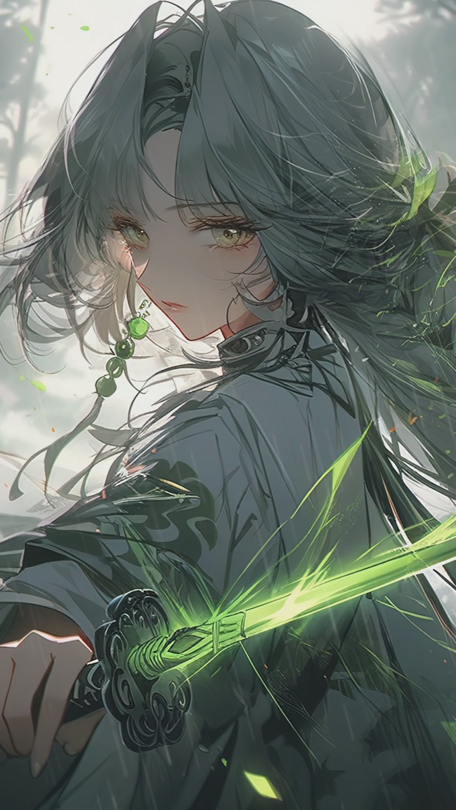 4k银发竹林少女