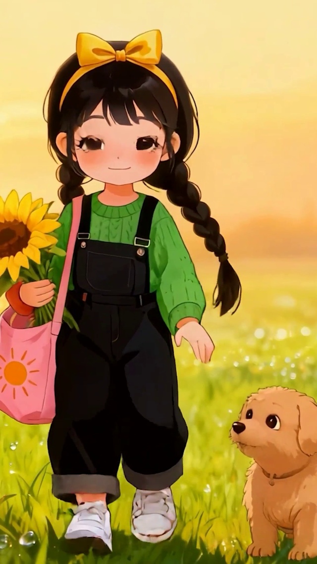 女孩与萌宠狗
