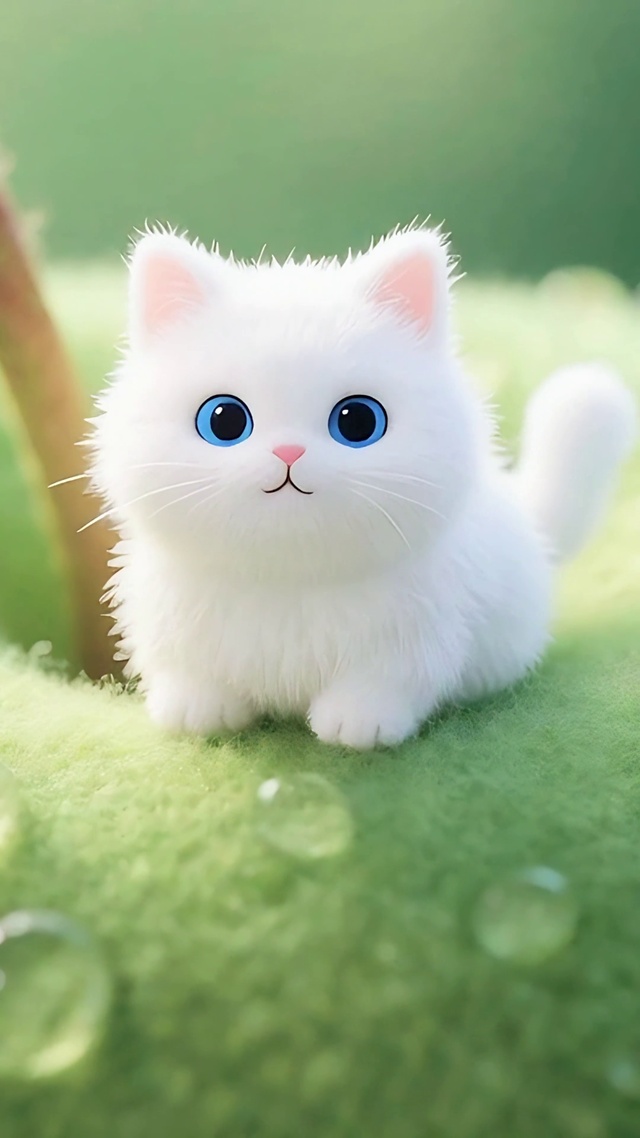 青苹果上的小喵