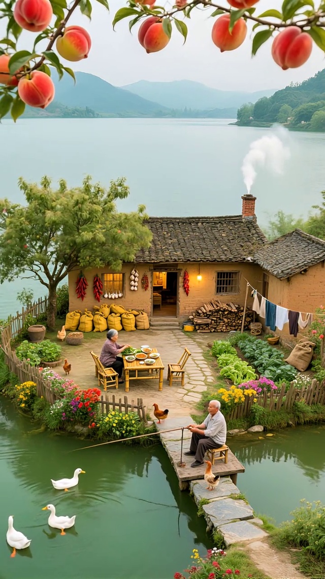 待你我暮年，觅一湖中小院