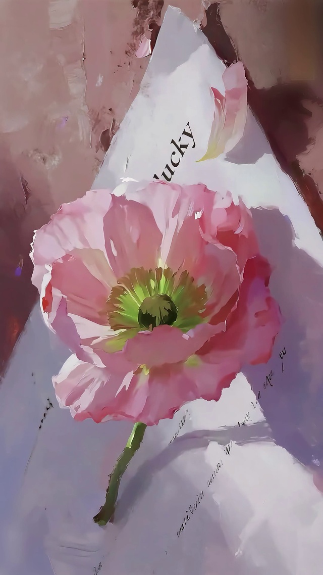 油画-芙蓉花的岁月静好