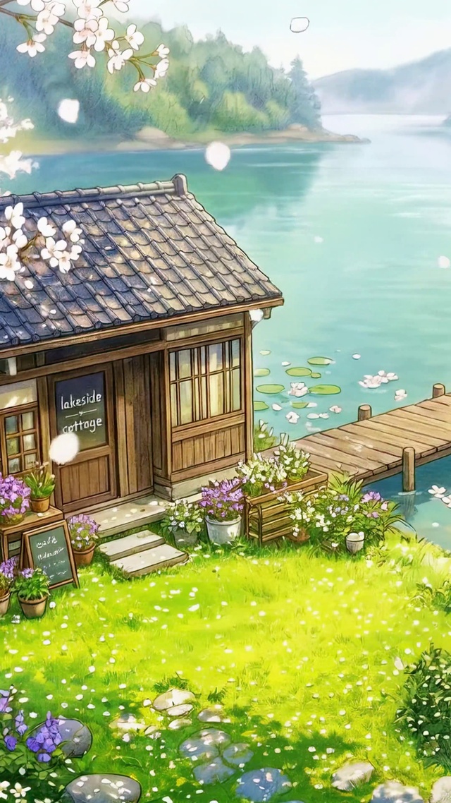 湖畔樱花小屋