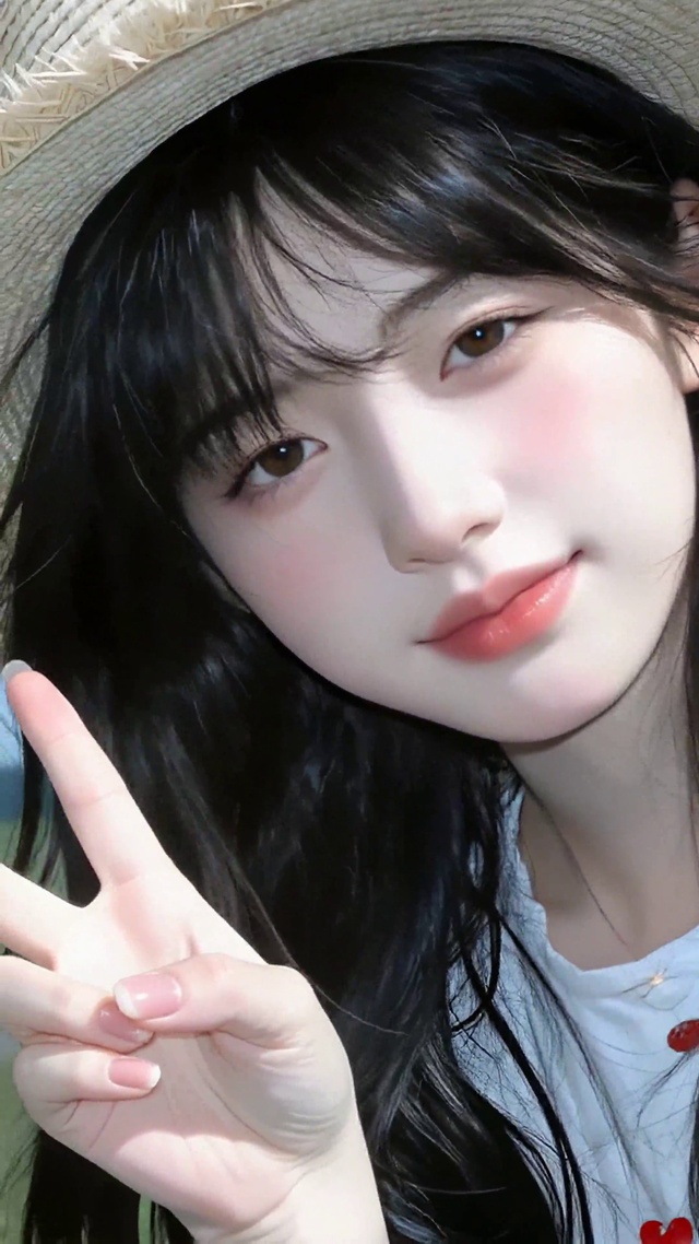 夏日清新草帽女孩