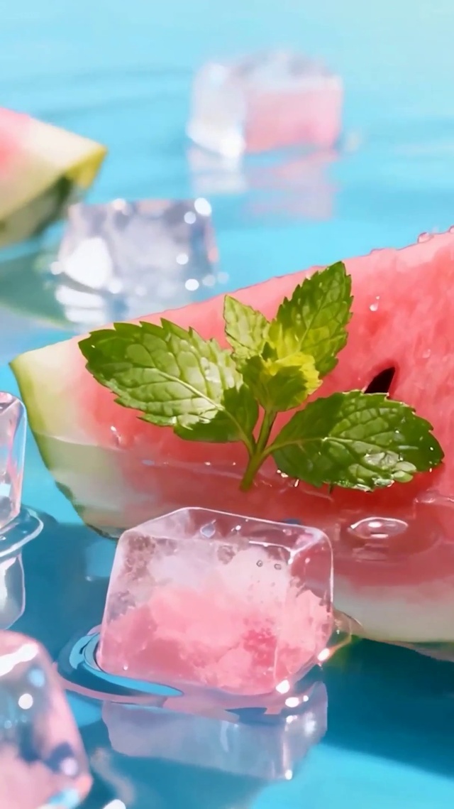 夏天西瓜冰块