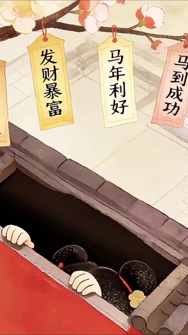 宫城上许愿签可爱小女孩