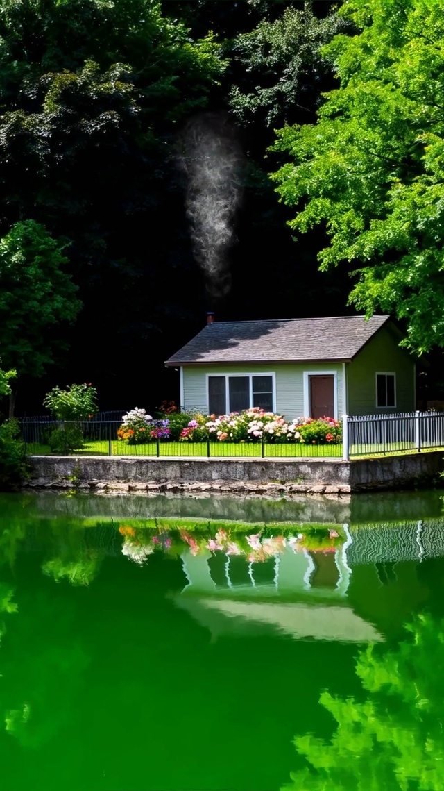 护眼树木房屋绿景