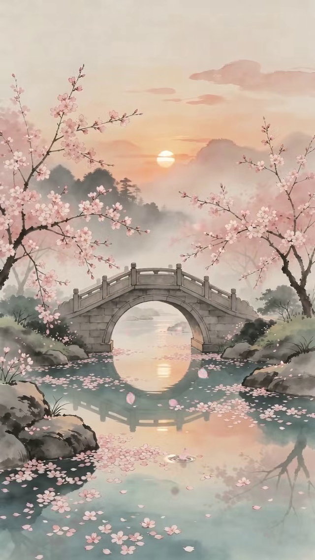 樱桥晚照
