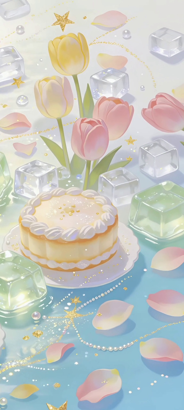 全屏碎冰星芒，郁金香与奶油小糕