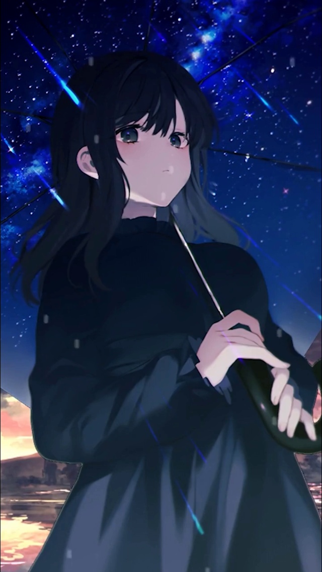 星空下的少女