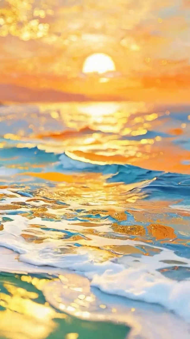 夕阳海景