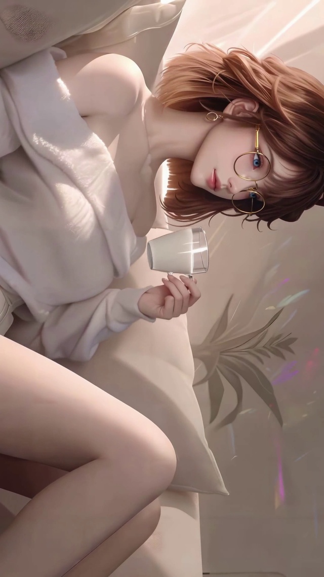 戴眼镜居家少女灰原哀