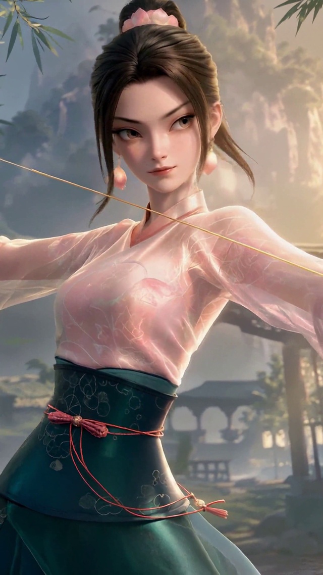 古风竹林国风美少女何仙姑