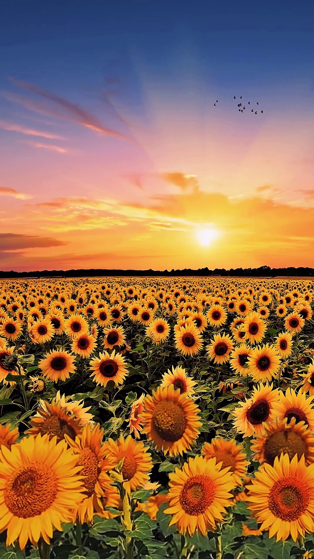 晚霞向日葵花海