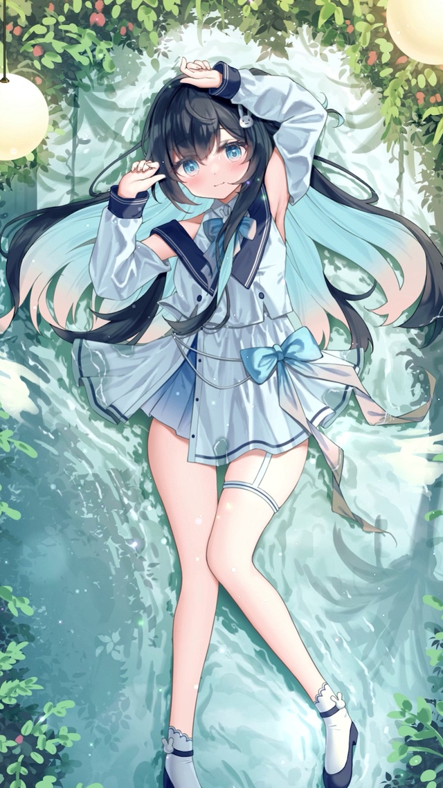 可爱溪边少女