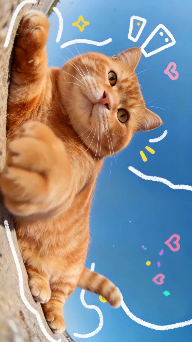 可爱橘猫户外