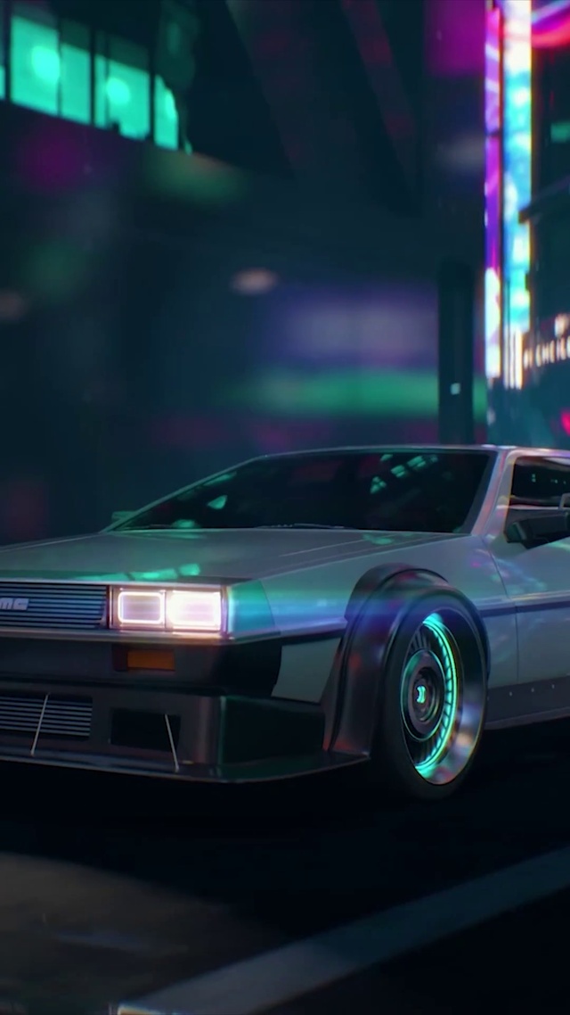 赛博朋克行驶跑车 