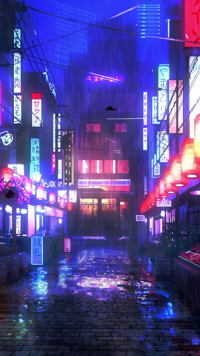 雨中街道 日系街道