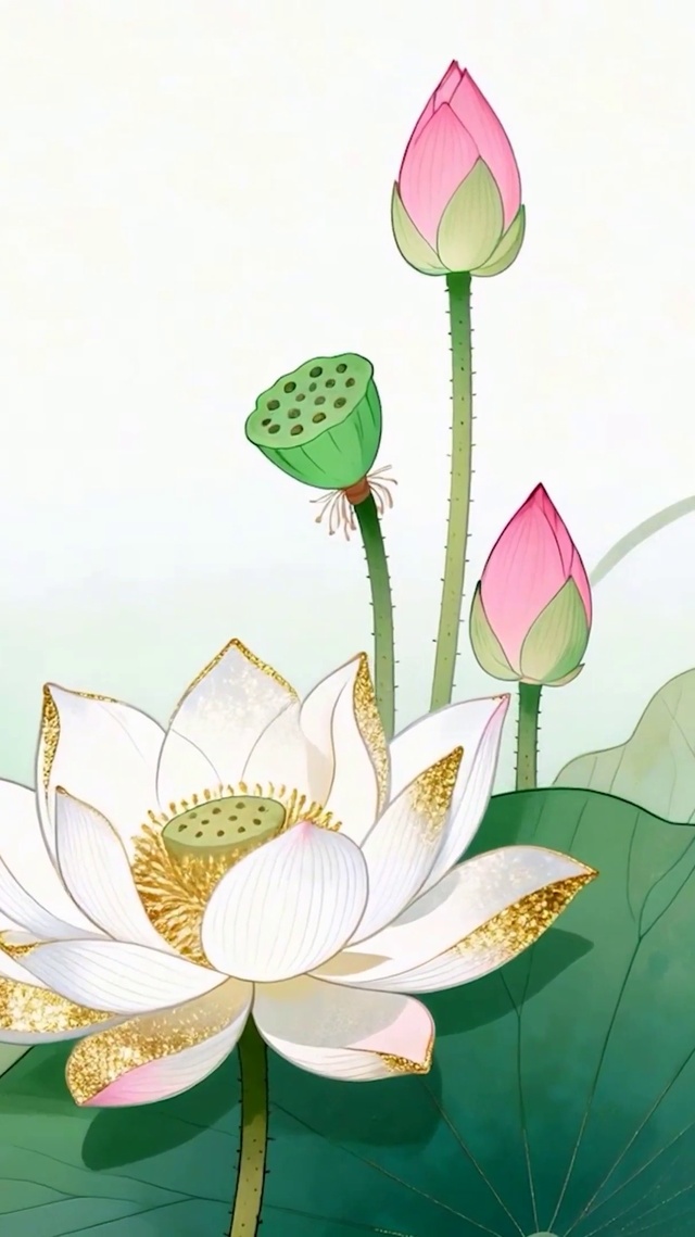 护眼小清新荷花