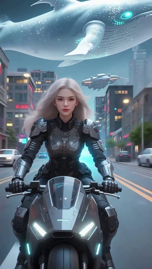 被追逐的机车美女