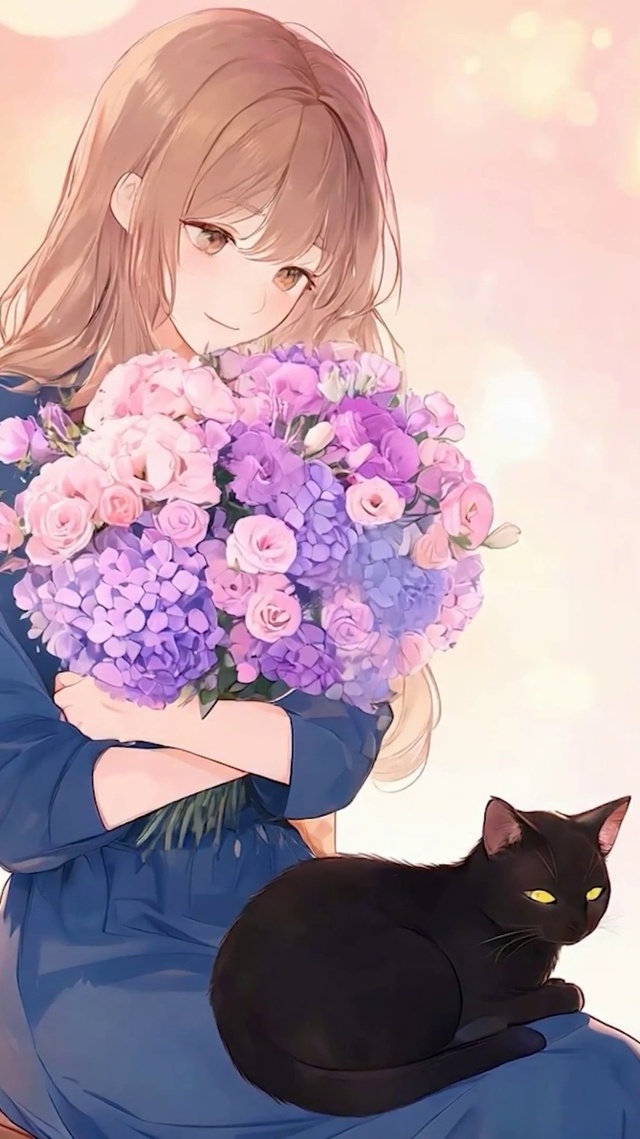 女孩与猫咪