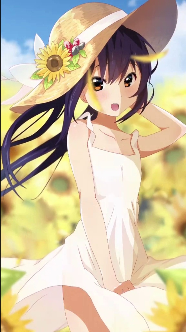 花海里的可爱清纯少女