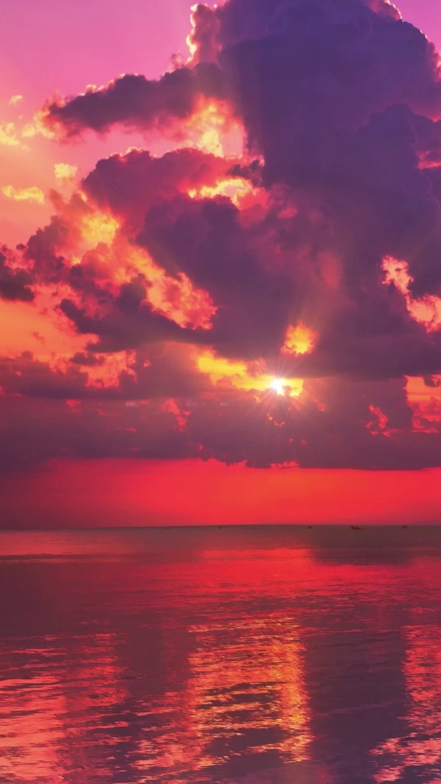 4k唯美海边落日