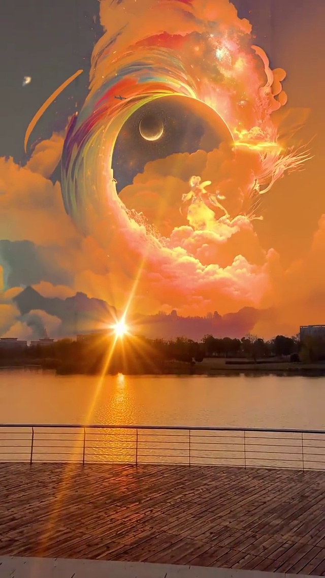 浪漫绝美的嫦娥奔月晚霞