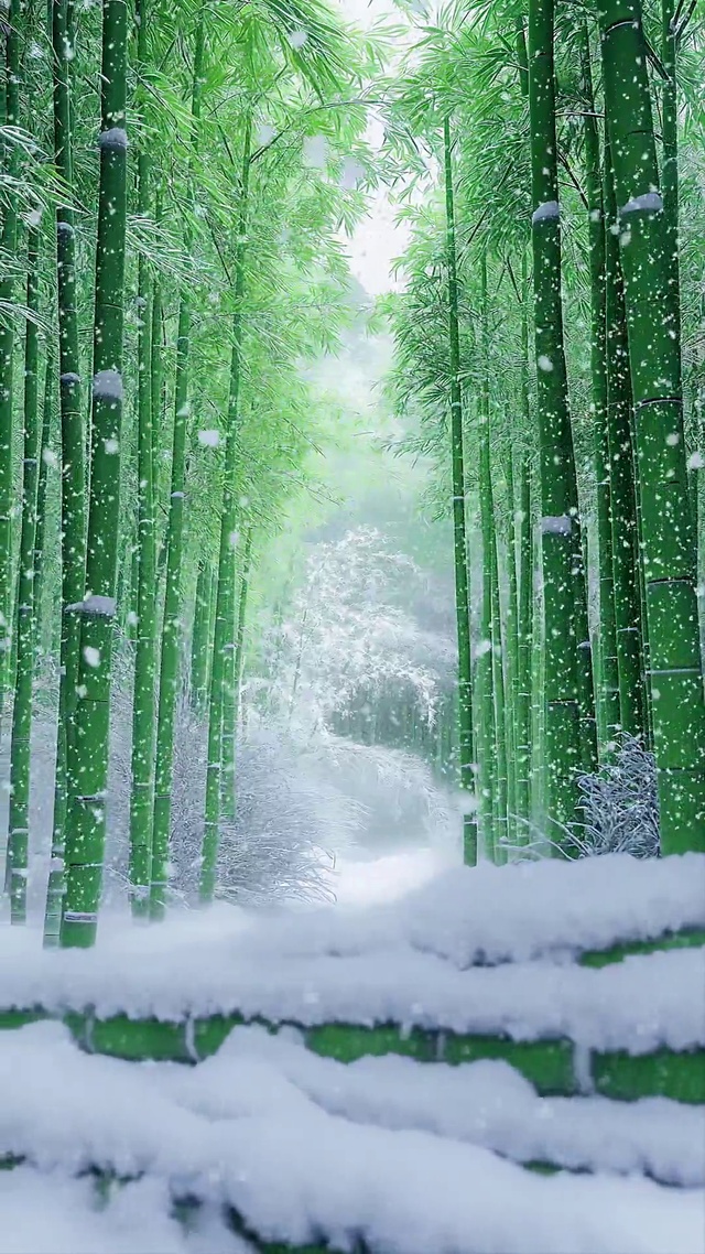竹林飘雪