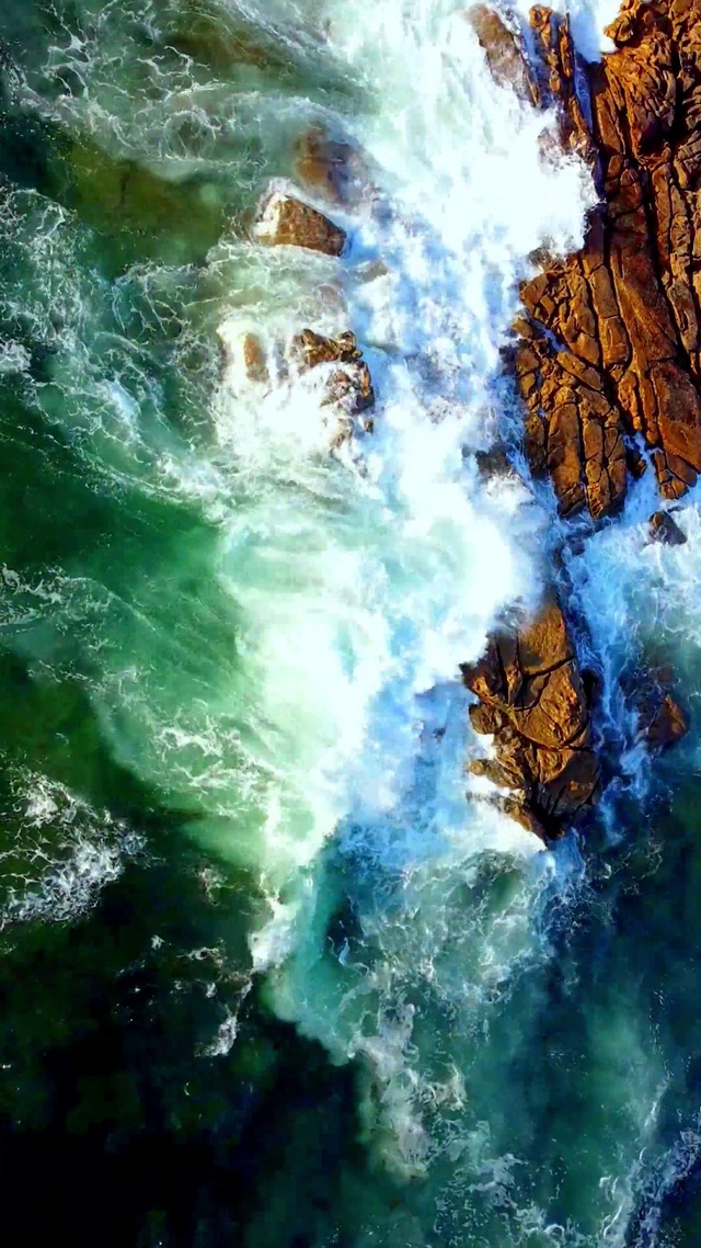 唯美治愈海浪4K