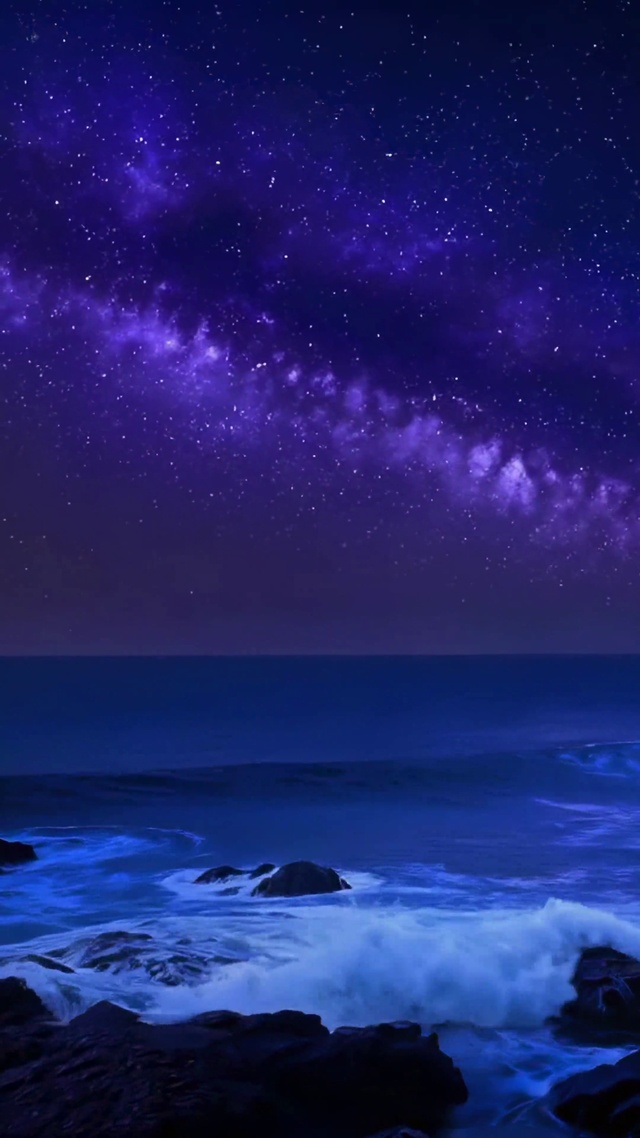 梦幻星空海岸夜景