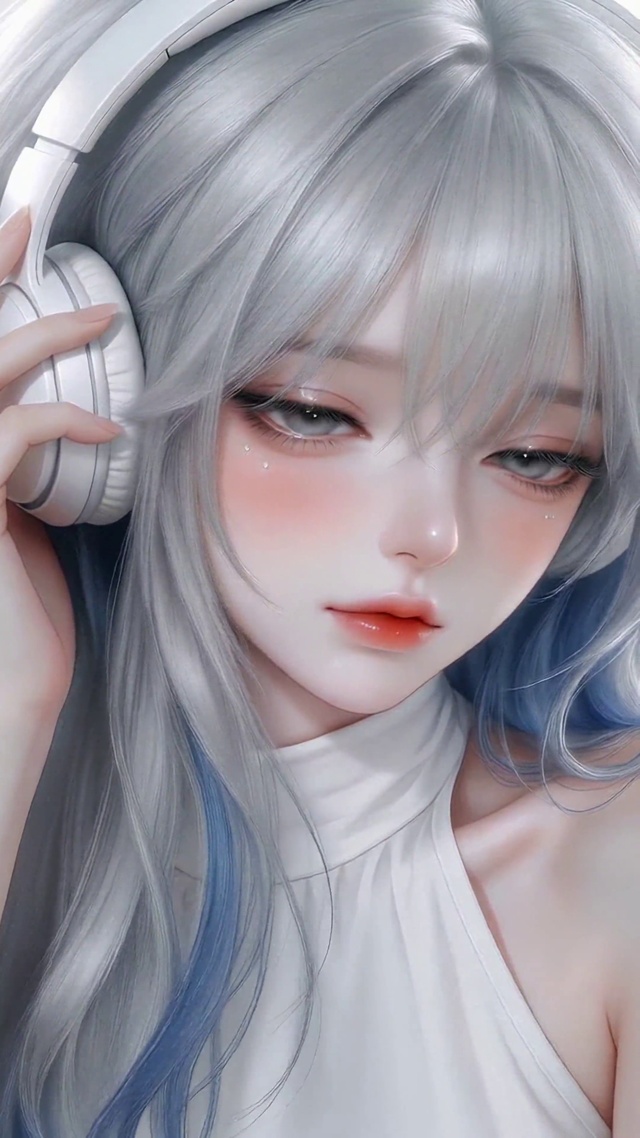 纯欲戴耳机女孩