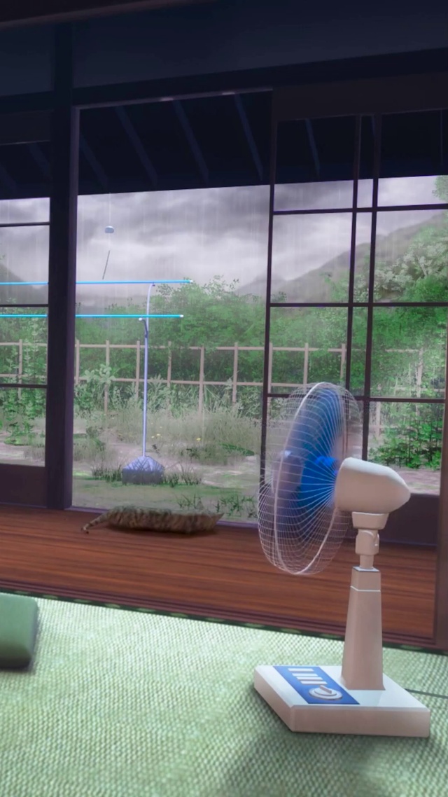 日系夏日室外雨