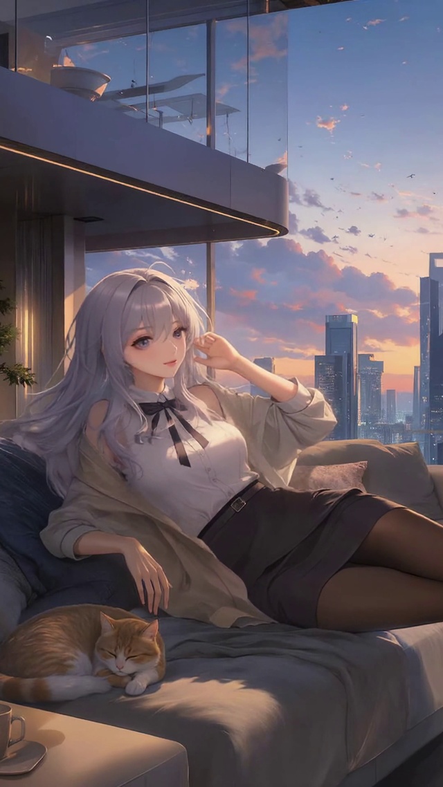 黄昏都市慵懒美少女