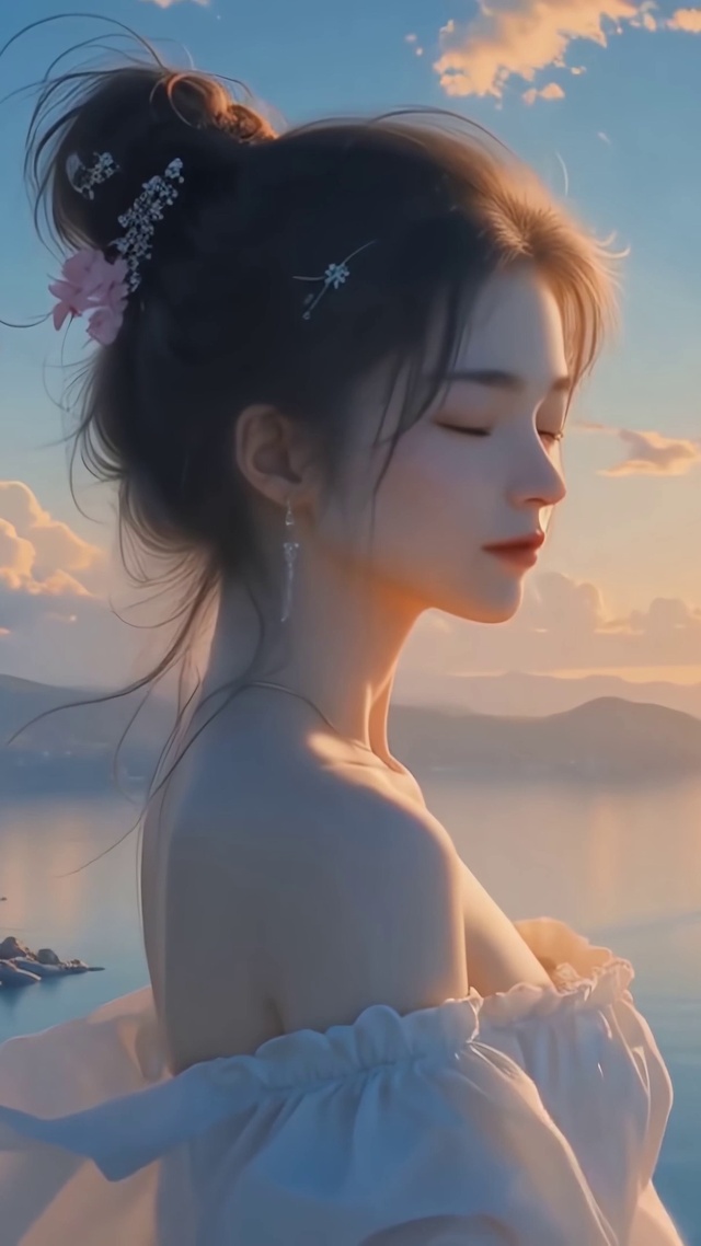 治愈唯美气质性感美女侧颜杀