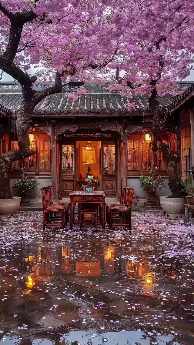 雨中院落