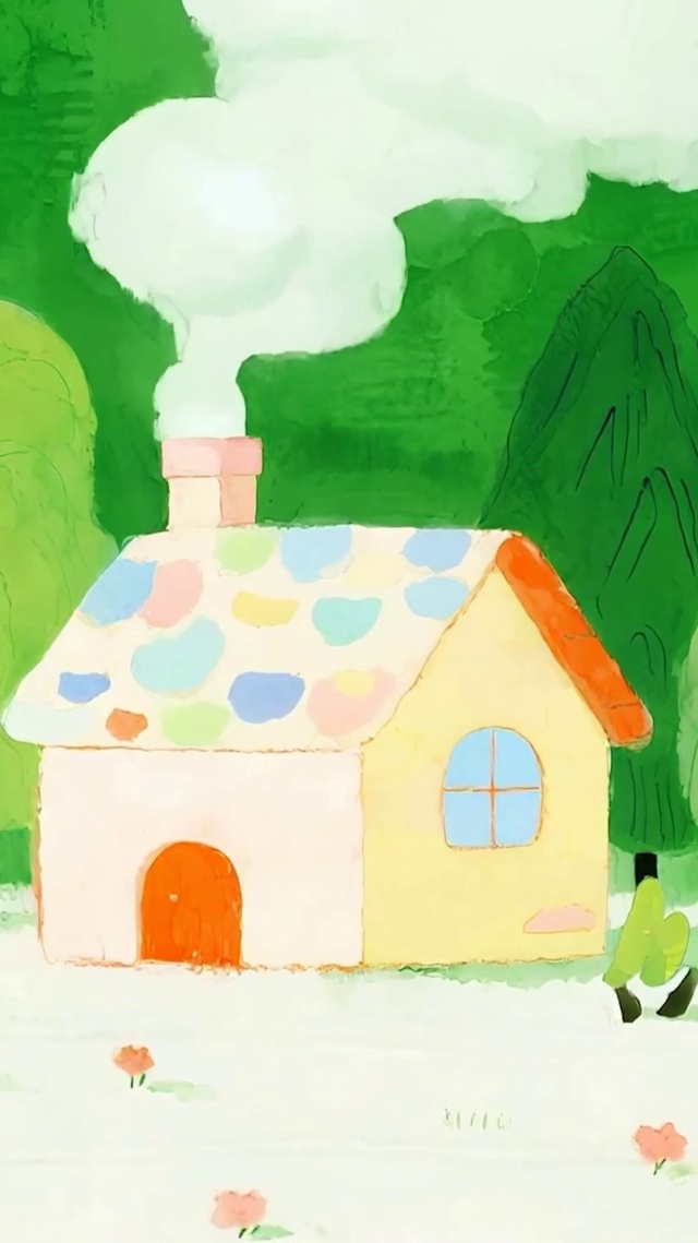 护眼绿景小清新小人物